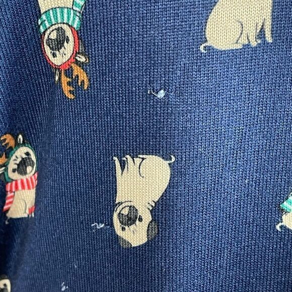 Used Jenni Intimates Womens Blue Reindeer Pug Christmas Pajamas Size M - Picture 13 of 13